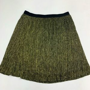 Ava & Viv Flowy Pull On Skirt Women's Plus 1X Gold Metallic Stretch Lined